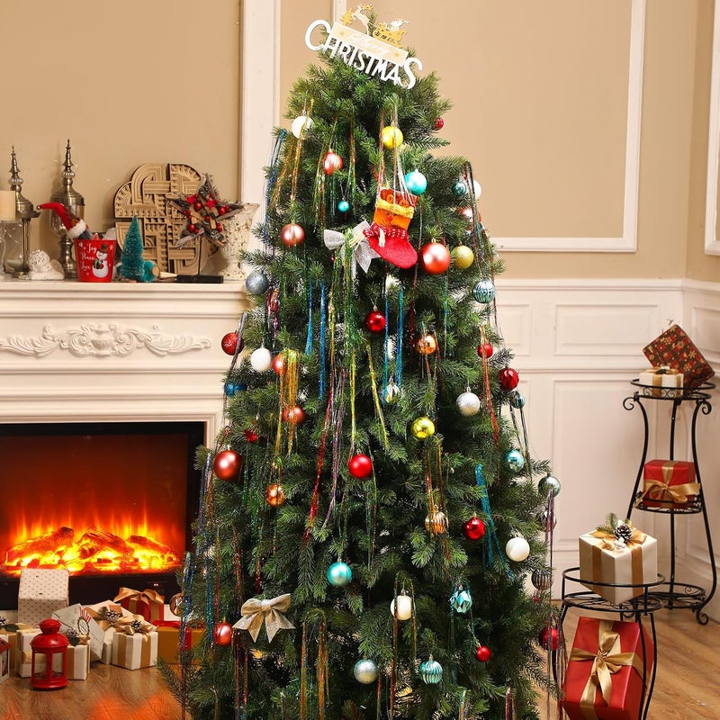 Lyrow Store 40000 Strands Tinsel Icicles 19.7 inch Christmas Tree Tinsel Foil Fringe Hanging Winter Home Decorations for Xmas Tree Holiday Decor Birthday Wedding Anniversary Party Supplies(Multicolor) - Image 4